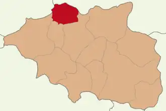 Map showing Bayramören District in Çankırı Province