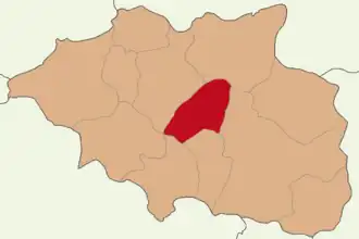 Map showing Korgun District in Çankırı Province