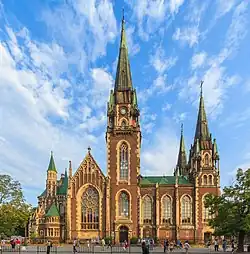 St. Elisabeth's Church in Lviv, the northern elevation