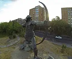 The statue of Hayk Nahapet in Nor Nork