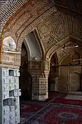 Brick interior of the arches, with modern additions
