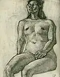 Dong-shin Bae 1976 Charcoal drawing 49.7x64.5&nbsp;cm