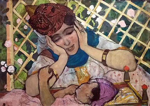 Young woman admiring her child