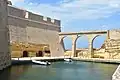Rampart adjoining D'Homedes bastion and overlooking Moat - Fort St Angelo