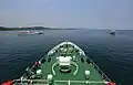 View forward from the bridge of a Miaoli-class patrol vessel with CG 132 Taoyuan at left and 133 Taitung at right