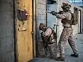 A doorknob charge being placed