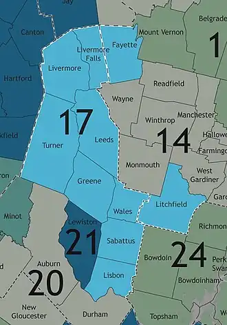 Map of Maine's 17th State Senate district