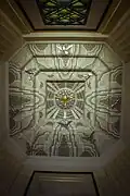 The chapel ceiling mosaic at the Flanders Field American Cemetery.