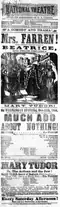 Advertisement for "Much Ado About Nothing," 1854