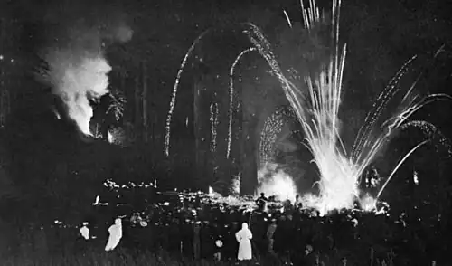 Cremation of Care ceremony at the Bohemian Grove, 1907