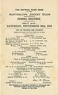 1934 AJC Epsom Handicap raceday officials