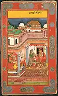 Malkausik Raga, folio from the Chunar Ragamala, dated February 24, 1591. Private collection, New York