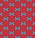 Another compact packing of two sizes of circle