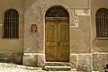 The original portal of the synagogue before the restoration
