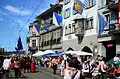 Zunfthaus zur Saffran and Zunfthaus zur Haue as seen from Limmatquai