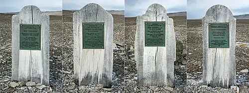 (L-R) The Franklin Camp graves of John Torrington, William Braine, John Hartnell and Thomas Morgan, 2015