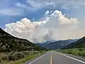The fire seen from Douglas Pass on August 20.