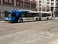 Nova Bus LFSA in Saskatoon Transit's default blue paint scheme, with bike rack, received early 2025 from Nova Bus.
