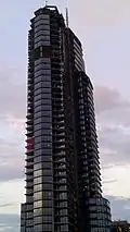Closeup view while under construction.