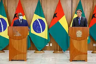 President Umaro Sissoco Embaló and President Jair Bolsonaro in Brasília; 2021.