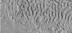 Surface forms in Ismenius Lacus, as seen by HiRISE under HiWish program.