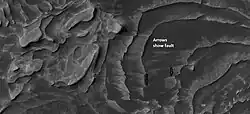 Faults and layers in Firsoff Crater, as seen by HiRISE under HiWish program.