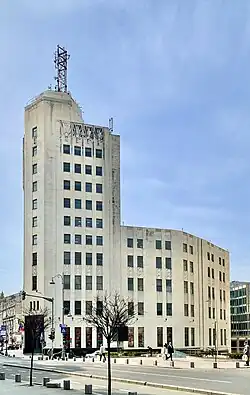 Telephone Company Building on Calea Victoriei in Bucharest (1929–1934) by Walter Froy, Louis S. Weeks and Edmond van Saanen Algi, qualified as a monument istoric (Romanian for historic monument)