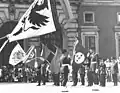 Color shown in the background at Stockholm Palace in 1969.