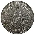 Reverse of the coin "Centenary of Mecklenburg-Schwerin"