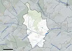 Colour map showing the commune's water network.