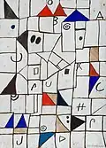 A, B, C. Acrylic on cardboard, 1993.