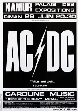 AC/DC performing in Leicester in 1980. From left to right: Brian Johnson, Malcolm Young, Angus Young, Phil Rudd and Cliff Williams