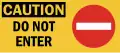 A Caution sign featuring a symbol.