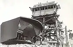 Twin-6pdr gun providing anti-motor-torpedo-boat defence at Fort Lytton 1943 (protected mount - foreground, command tower (background)[gallery 17]