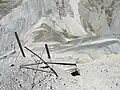 View down on pass and road