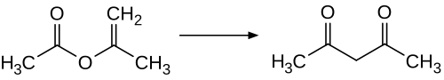 CH3C(O)OC(CH2)CH3 becomes CH3C(O)CH2C(O)CH3