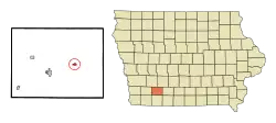 Location of Prescott, Iowa