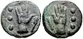 Quadrans (c. 230–226 BC. weight 63.19 g Vecchi 61; Crawford 27/8)