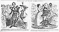 1858 cartoon depicting fictional officers in the Mormon army.