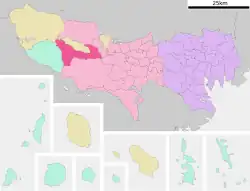 Location of Akiruno in Tokyo