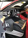 Interior of show car viewed through open door