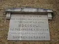Plaque on the tower commemorating the strengthening of 1841