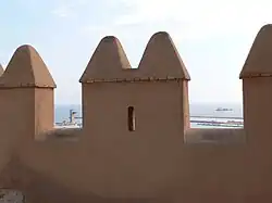Merlons of the walls.