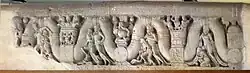 Garland bearers, Amaravati stupa, India. Chennai Government Museum