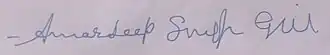 Amardeep Singh Gill Signature