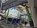 A view from the concourse looking up towards the canopy