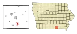 Location of Exline, Iowa