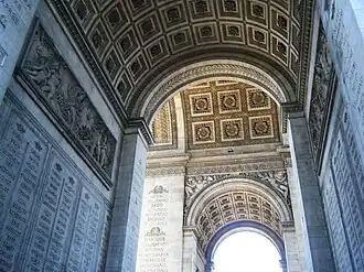 Ceilings of the great and small archways.