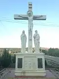 Religious sculpture at the village entrance