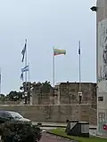 The Lithuanian flag on Day of Restoration of the State of Lithuania (1918).